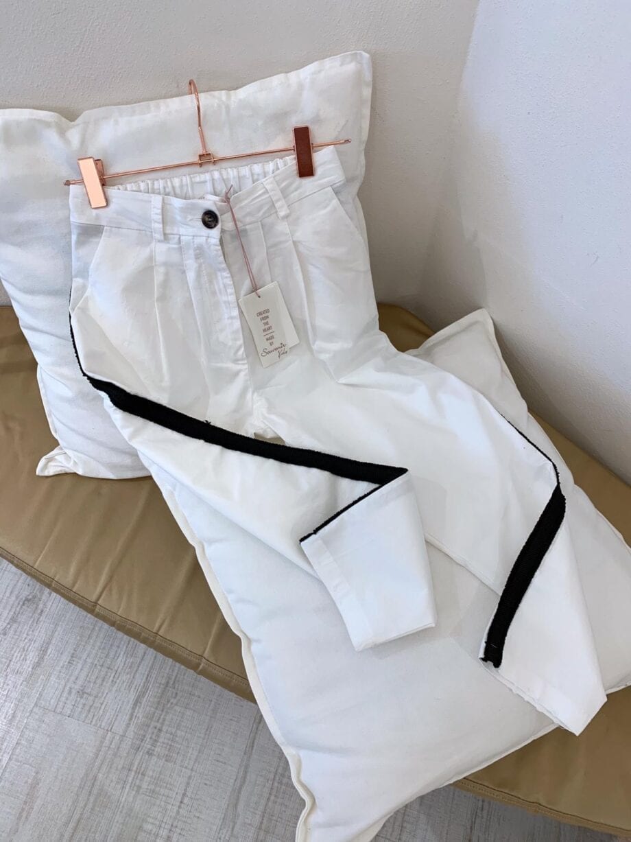 Shop Online Pantalone bimba bianco banda laterale Souvenir Kids