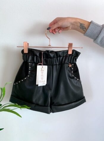 Shop Online Pantaloncino in ecopelle con borchie Souvenir Kids