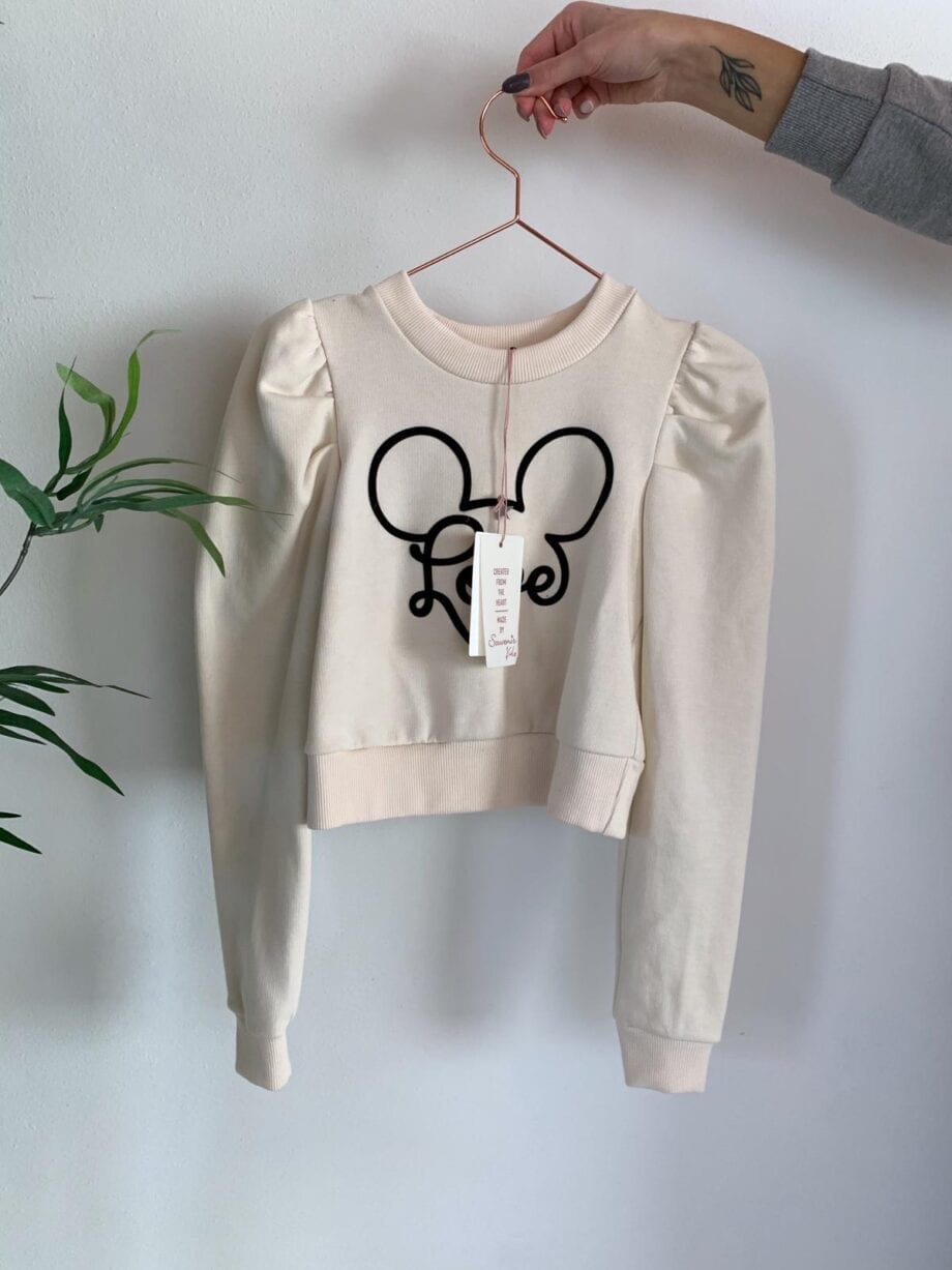 Shop Online Felpa panna topolino spalle arricciate Souvenir Kids