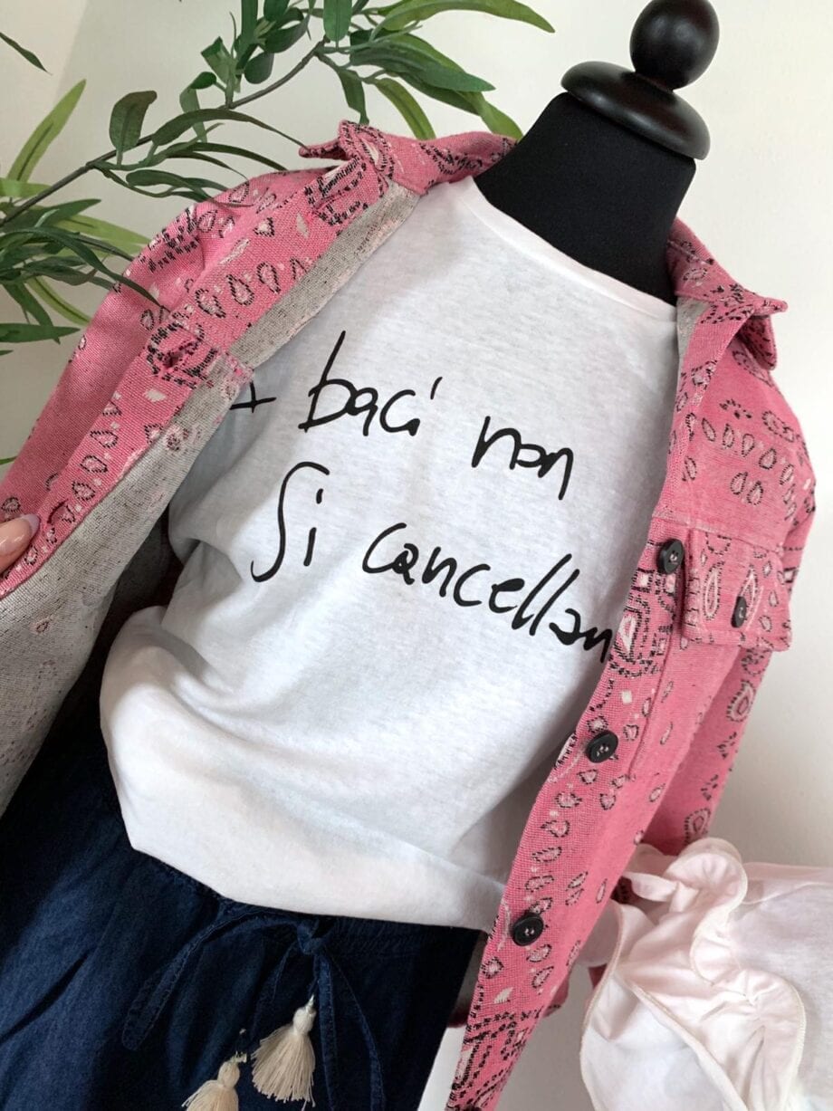 Shop Online T-shirt bianca con scritta Souvenir Kids