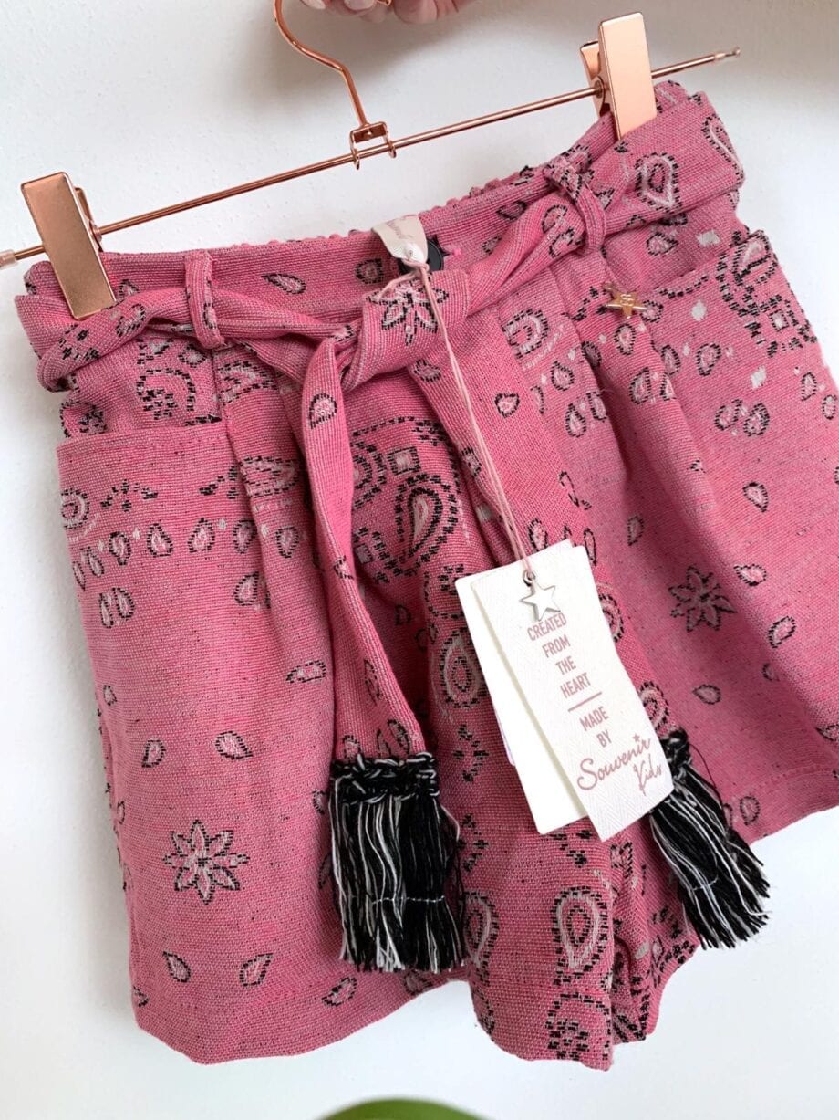 Shop Online Short fucsia stampa bandana Souvenir Kids