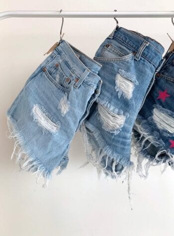 Shop Online Short denim chiaro rotture Levi's