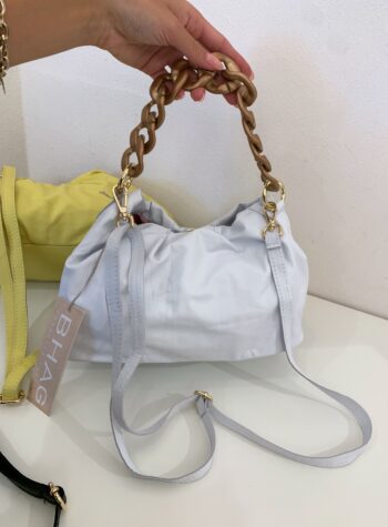 Shop Online Borsa puffy con manico catena bianca Bhag