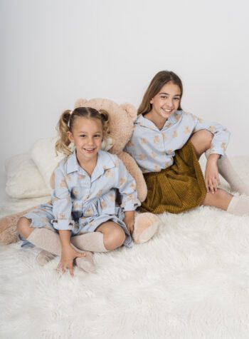 Shop Online Camicia celeste con ricami orsetti Souvenir Kids