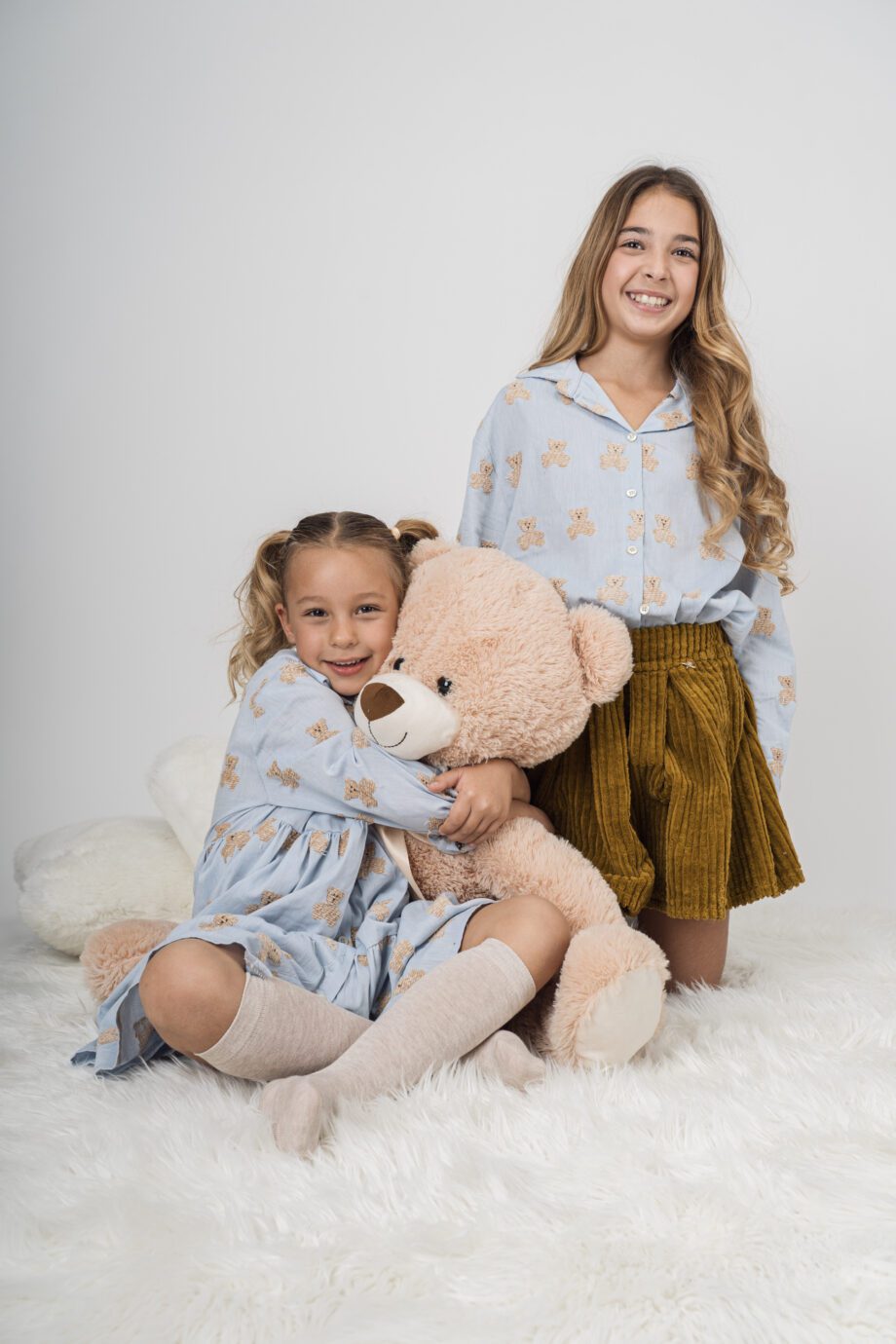 Shop Online Camicia celeste con ricami orsetti Souvenir Kids