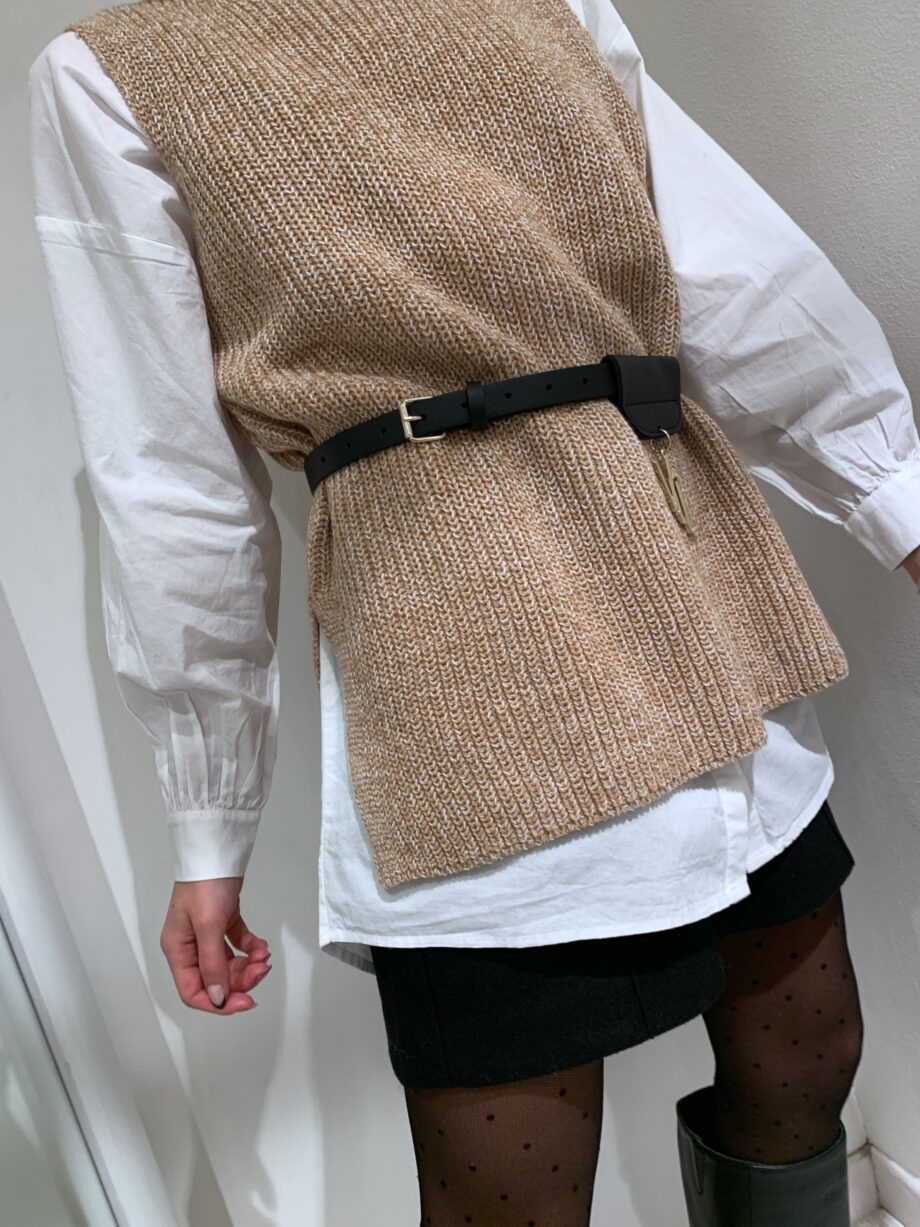 Shop Online Gilet in maglia beige melangiato Vero Moda