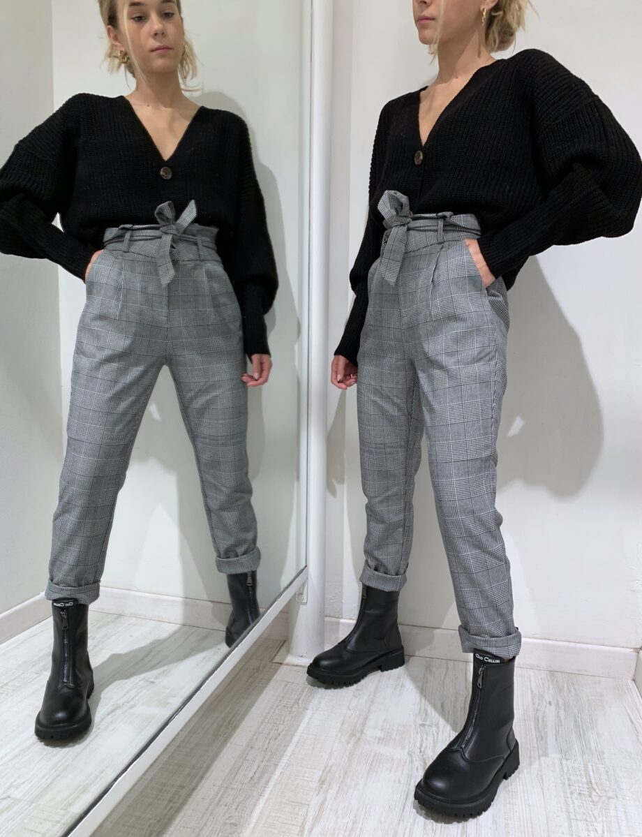 Shop Online Pantalone in tessuto a quadri con cintura Vero Moda