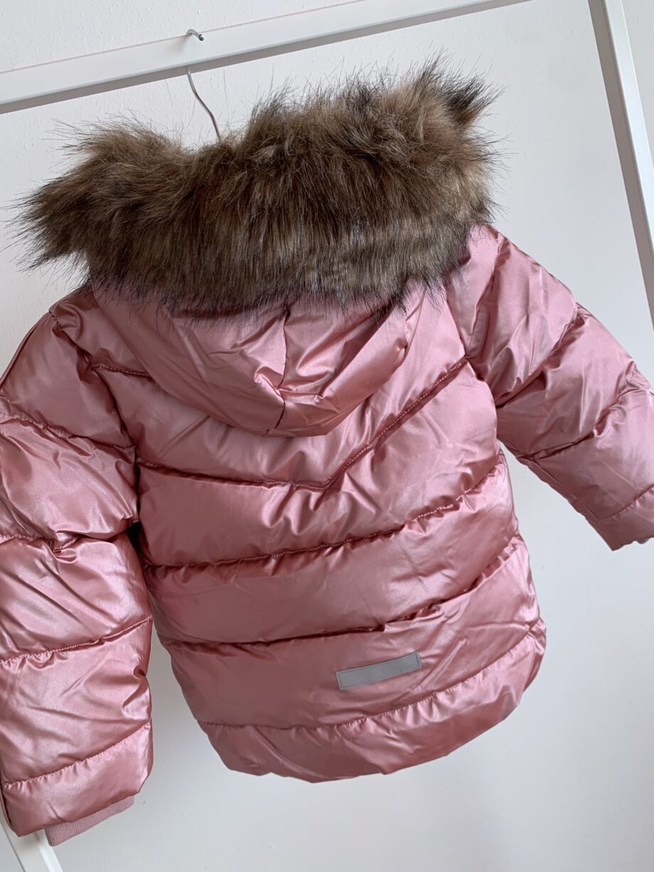 Shop Online Piumino rosa glitterato con pelliccia Nameit