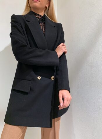 Shop Online Cappotto corto nero doppiopetto So allure