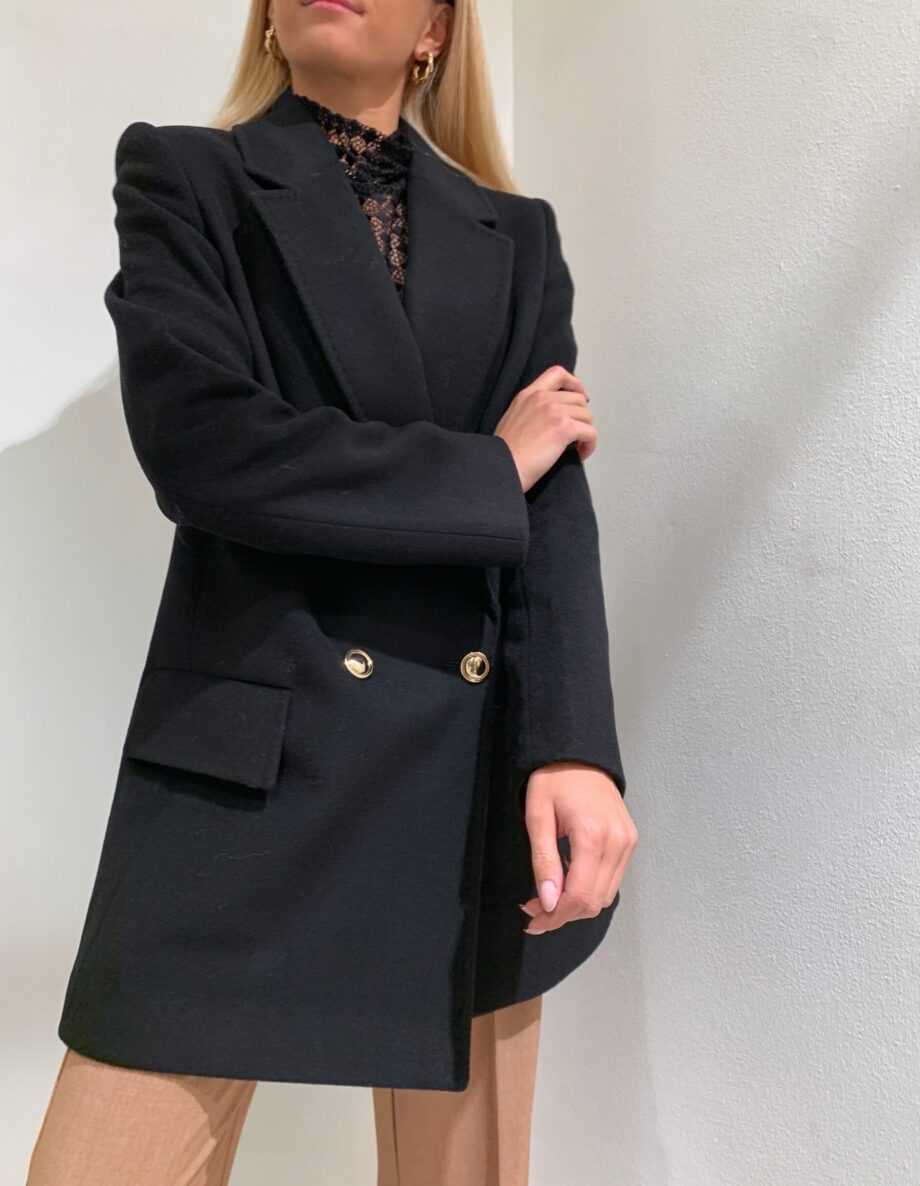 Shop Online Cappotto corto nero doppiopetto So allure