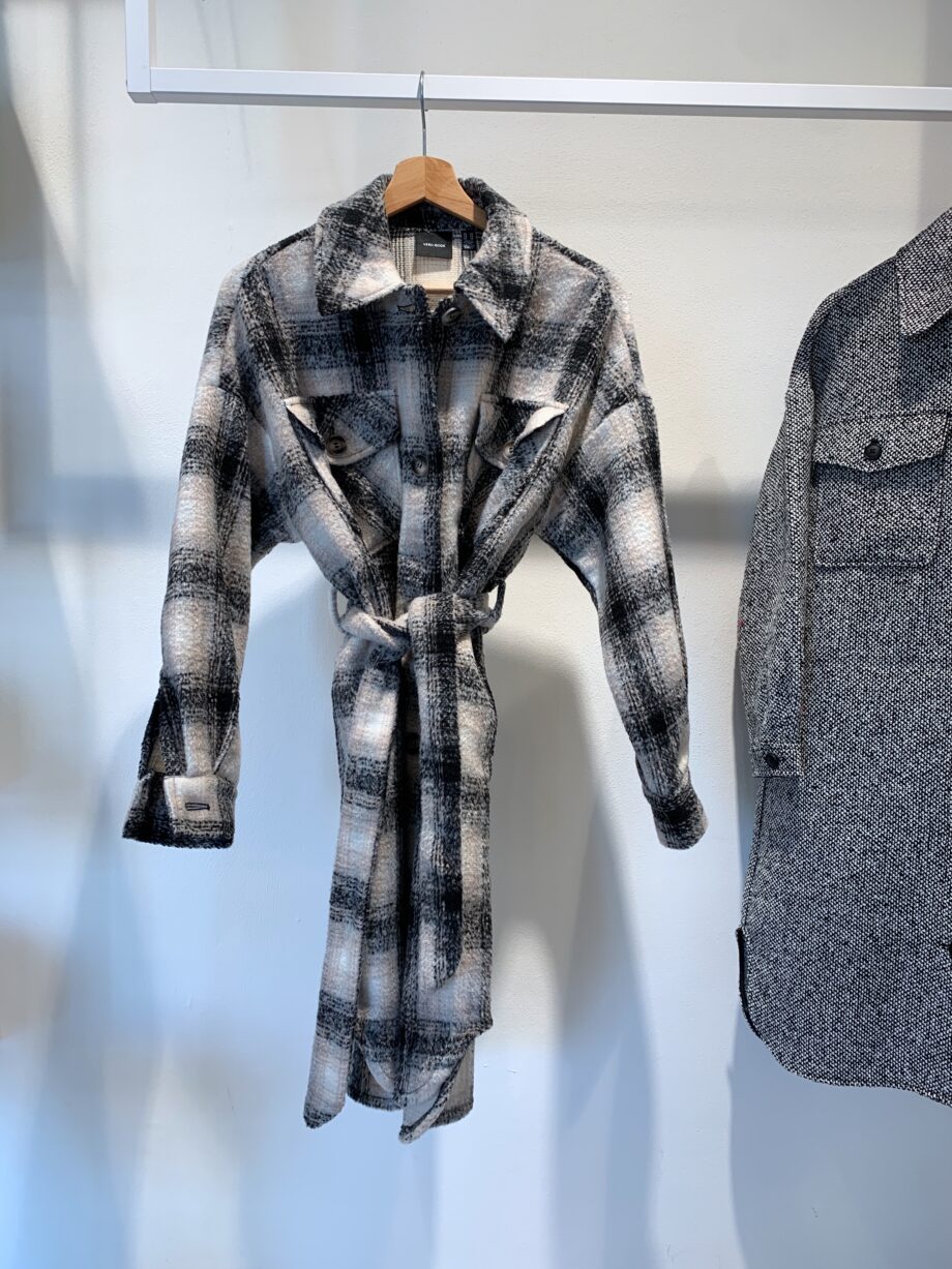 Shop Online Giaccone in lana a quadri panna e nero Vero Moda