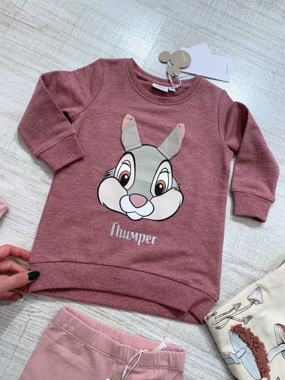 Shop Online Vestito felpa rosa con stampa Disney Name it