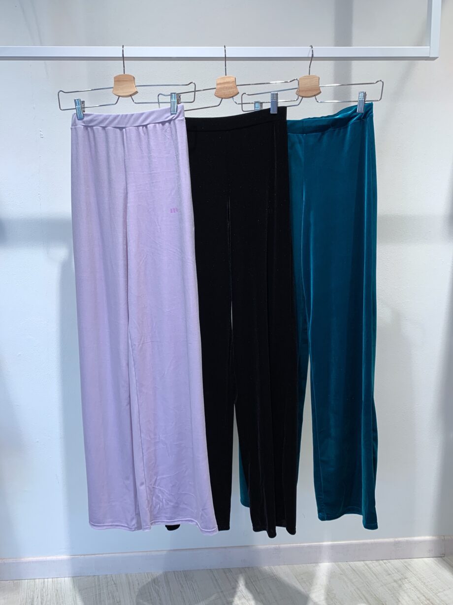 Shop Online Pantalone tuta palazzo in velluto nero Matinée