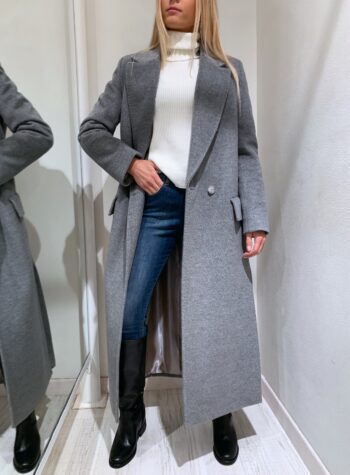 Shop Online Cappotto lungo grigio doppiopetto So Allure