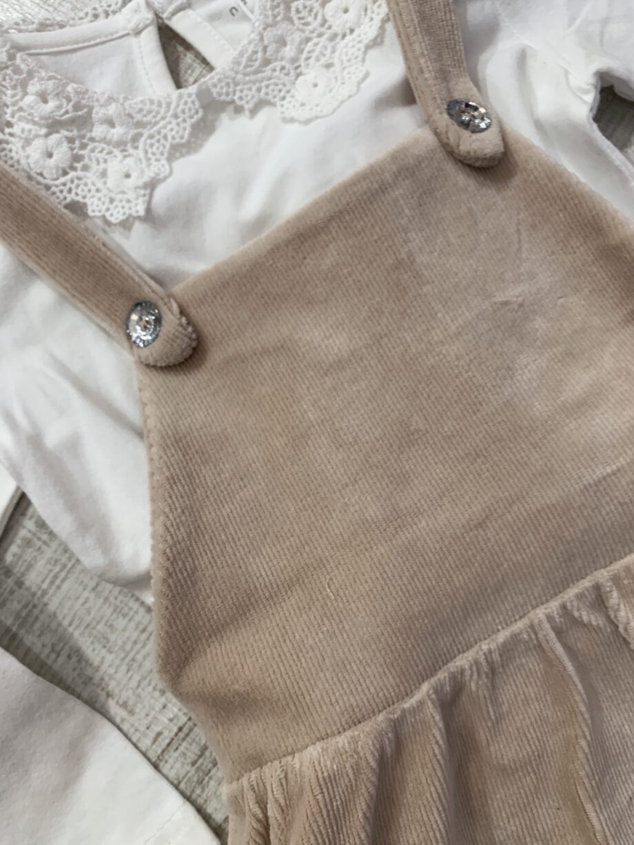 Shop Online Salopette vestito beige in velluto Name it