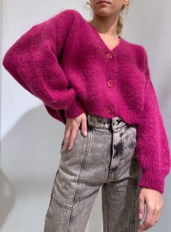 Shop Online Cardigan crop magenta con bottoni So Allure