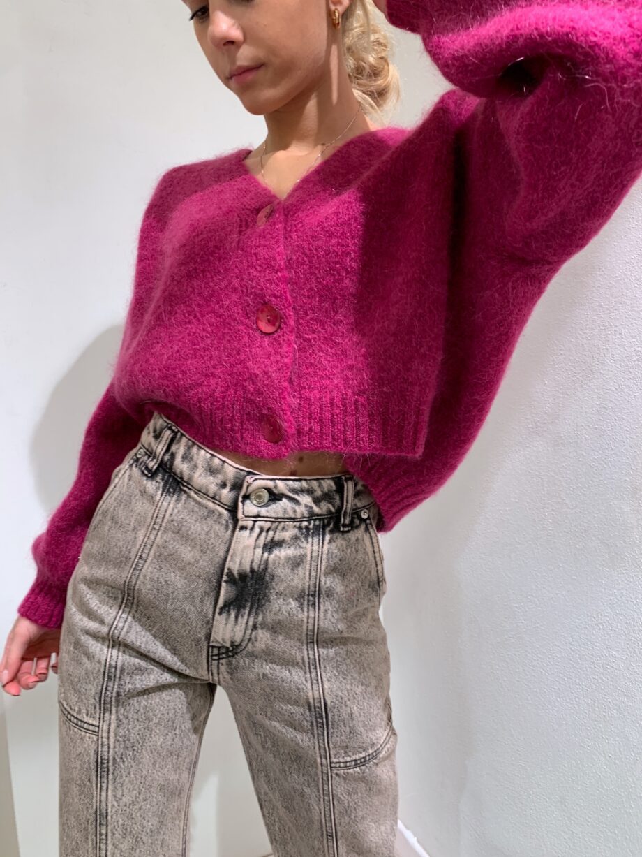 Shop Online Cardigan crop magenta con bottoni So Allure