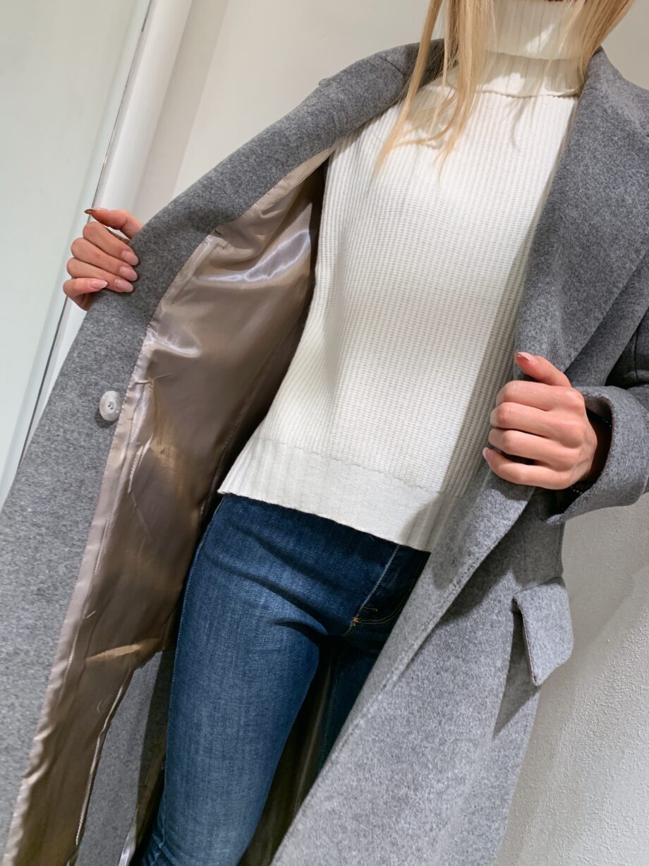 Shop Online Cappotto lungo grigio doppiopetto So Allure