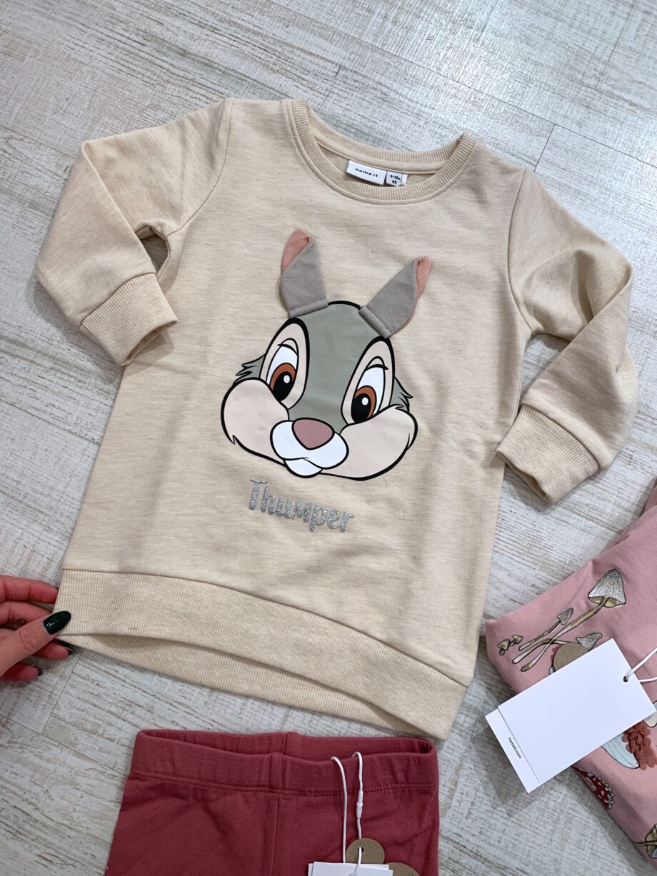 Shop Online Vestito felpa panna con stampa Disney Name it