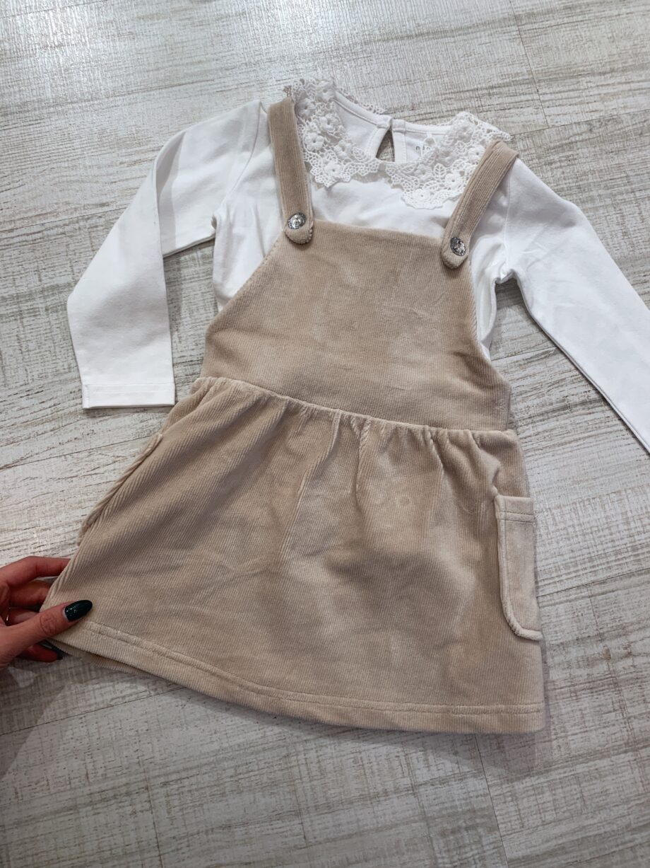 Shop Online Salopette vestito beige in velluto Name it