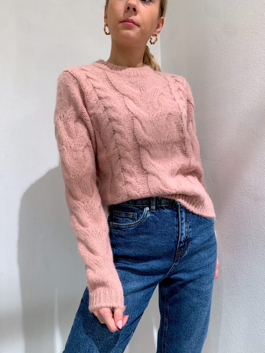 Shop Online Maglione rosa con trecce Vero Moda