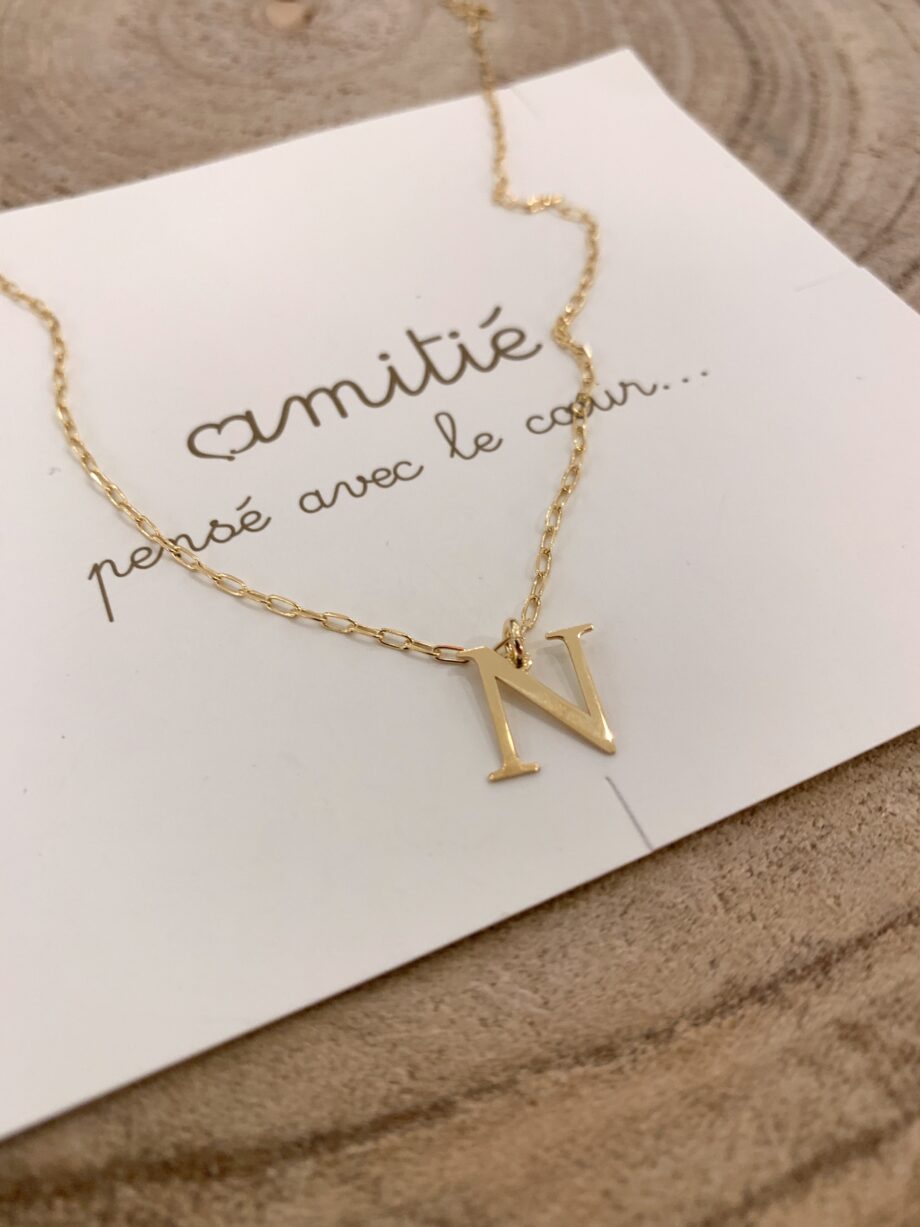 Shop Online Collana in argento 925 con charm lettera N Amitié