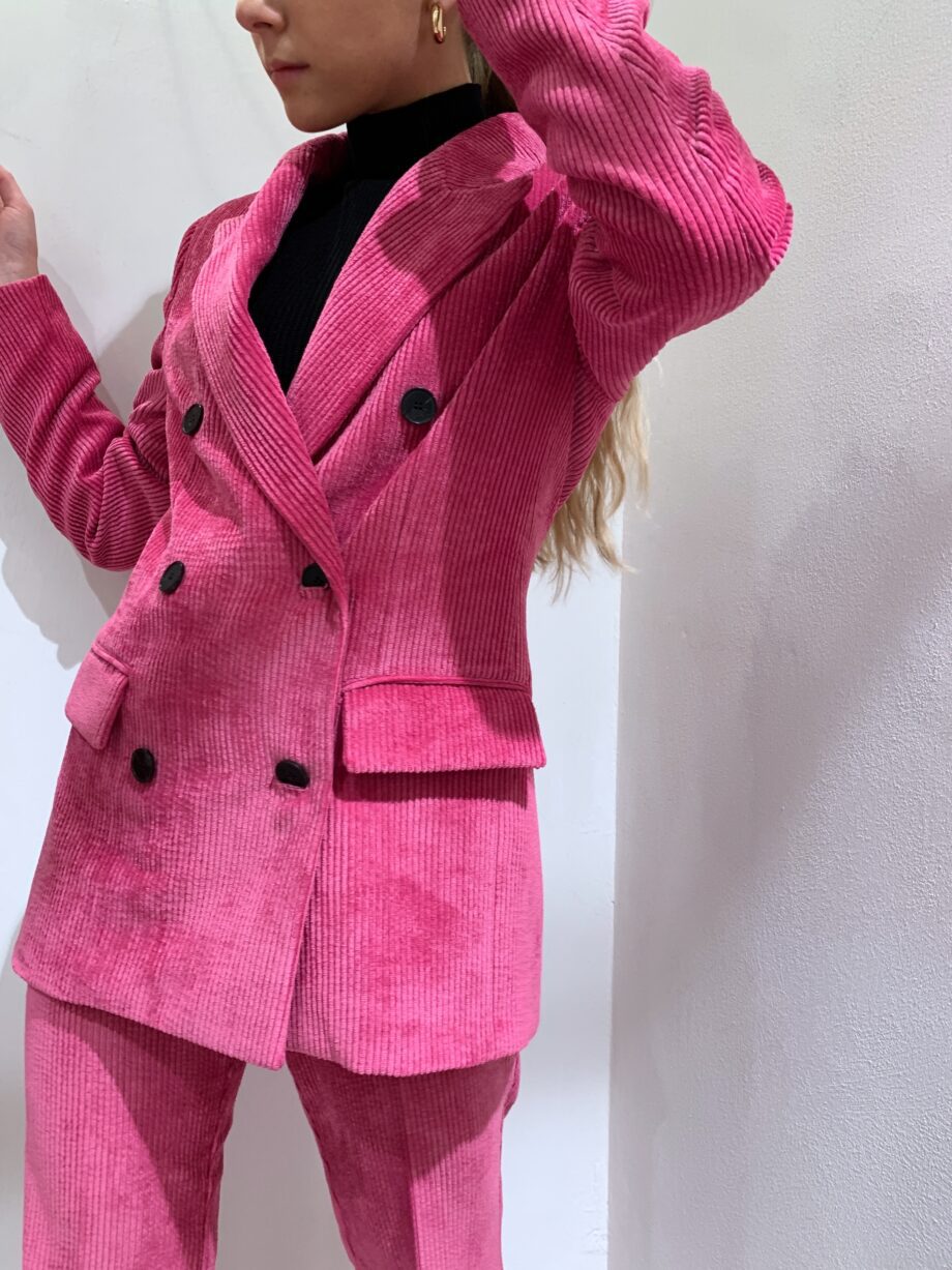 Shop Online Blazer doppiopetto in velluto fucsia Vicolo