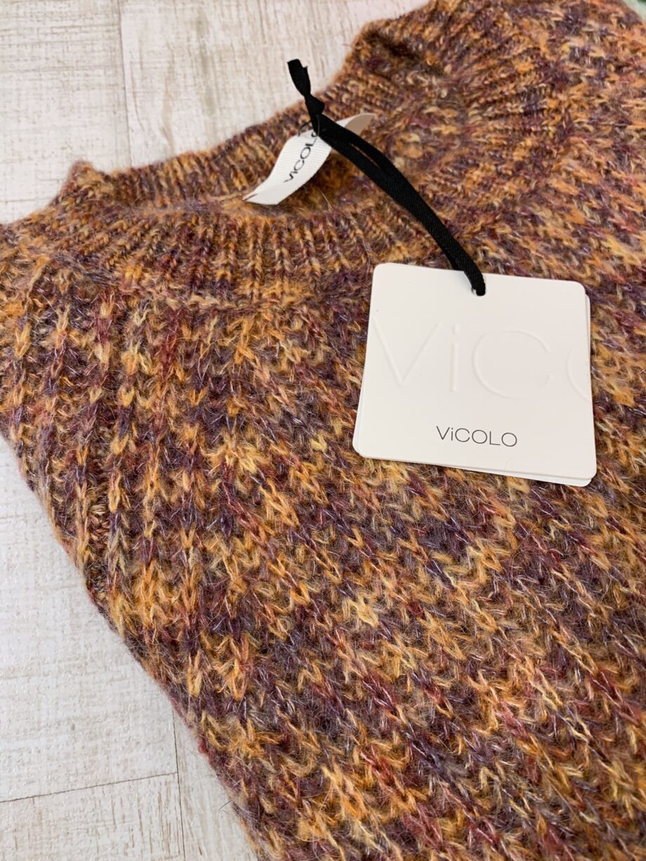 Shop Online Maglioncino girocollo in mohair viola\arancio mélange Vicolo