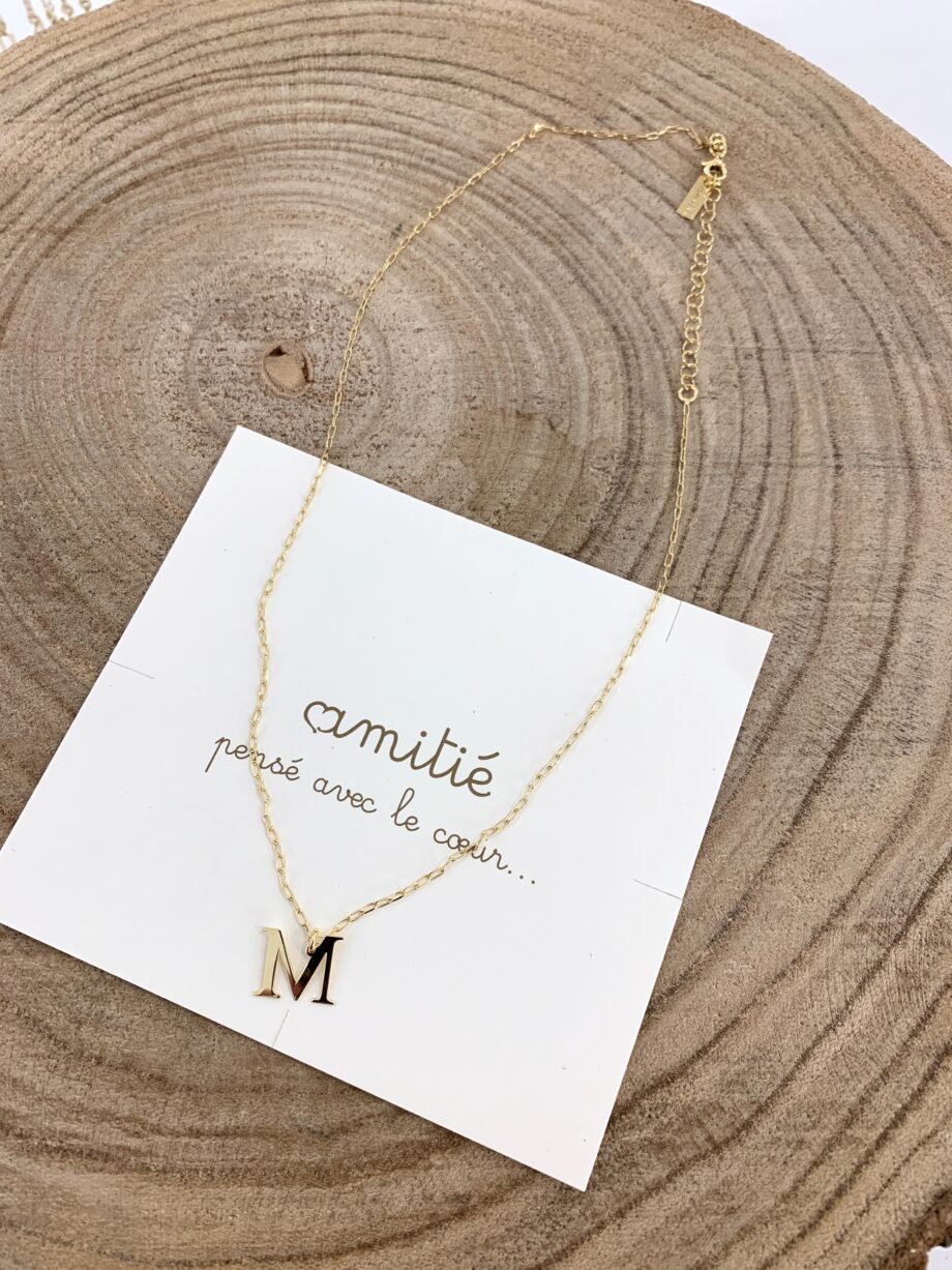 Shop Online Collana in argento 925 con charm lettera M Amitié