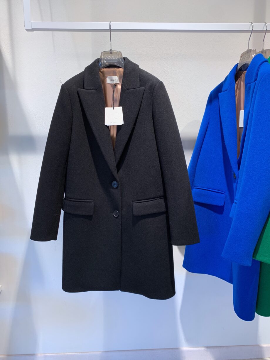 Shop Online Cappotto sfiancato nero due bottoni Vicolo