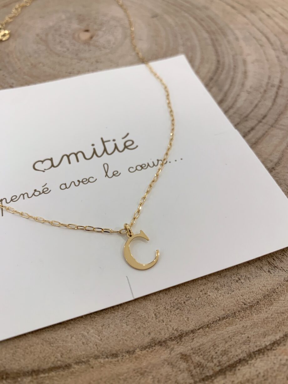 Shop Online Collana in argento 925 con charm lettera C Amitié