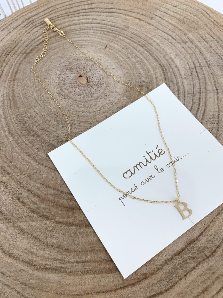 Shop Online Collana in argento 925 con charm lettera B Amitié