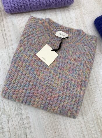 Shop Online Maglioncino girocollo in mohair multicolore Vicolo