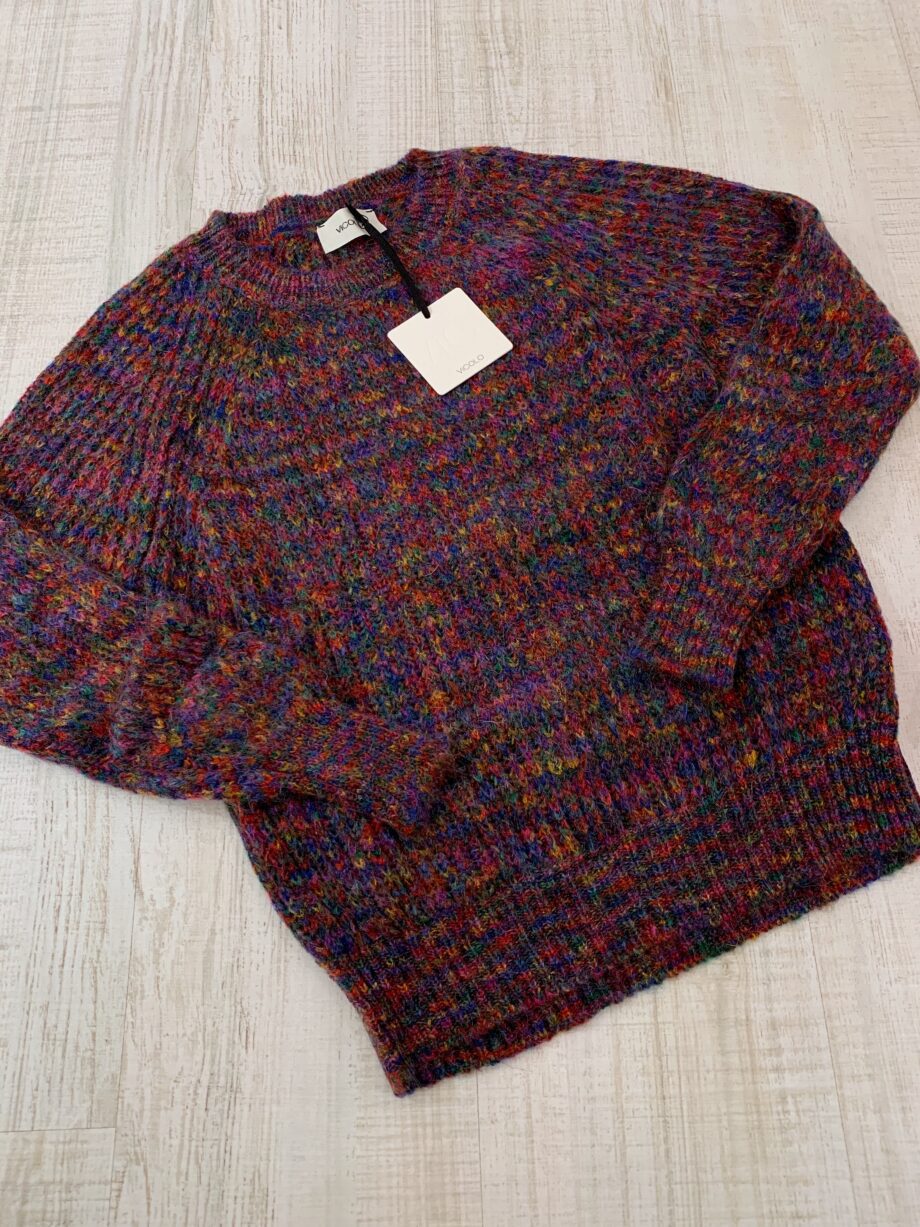 Shop Online Maglioncino girocollo in mohair multicolore arcobaleno Vicolo