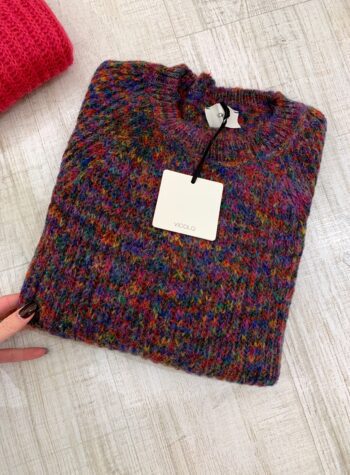 Shop Online Maglioncino girocollo in mohair multicolore arcobaleno Vicolo