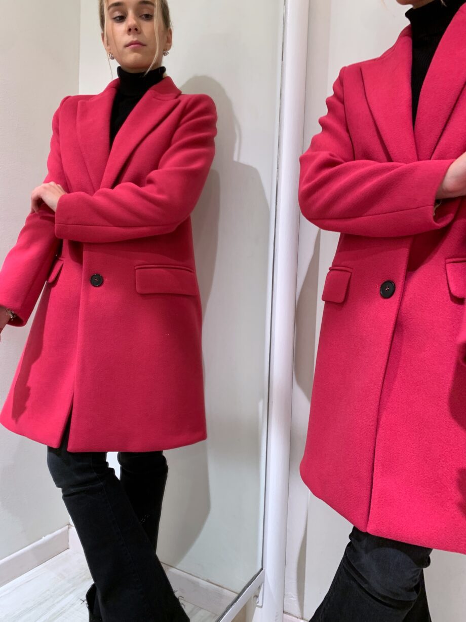 Shop Online Cappotto sfiancato fucsia due bottoni Vicolo