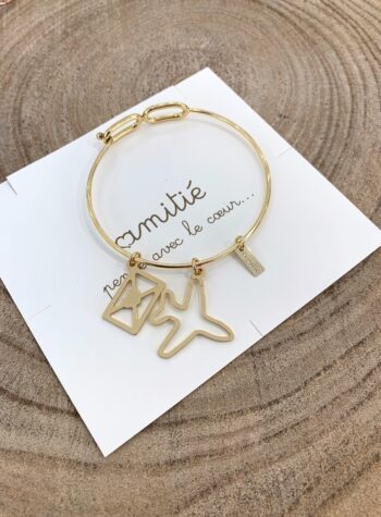 Shop Online Bracciale rigido con charm aereo Amitié