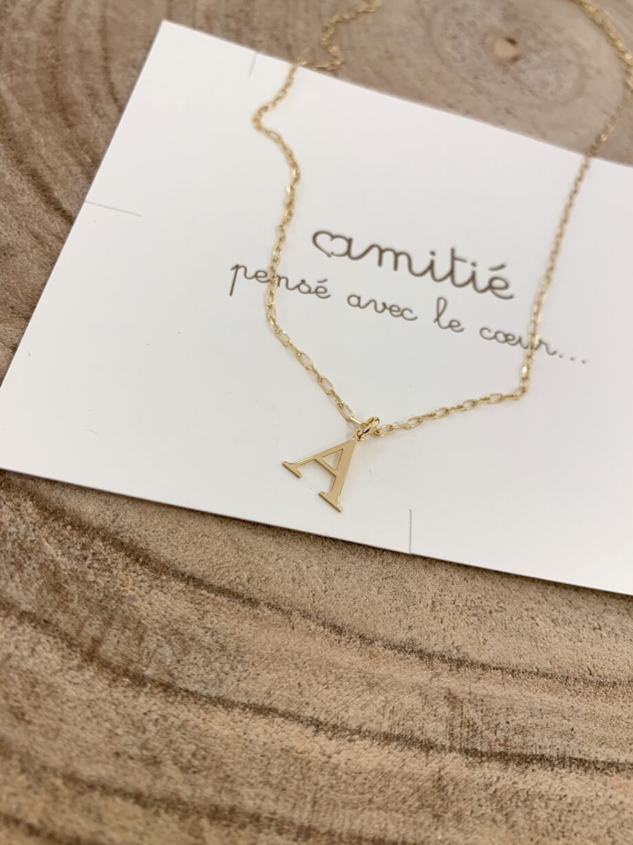 Shop Online Collana in argento 925 con charm lettera A Amitié