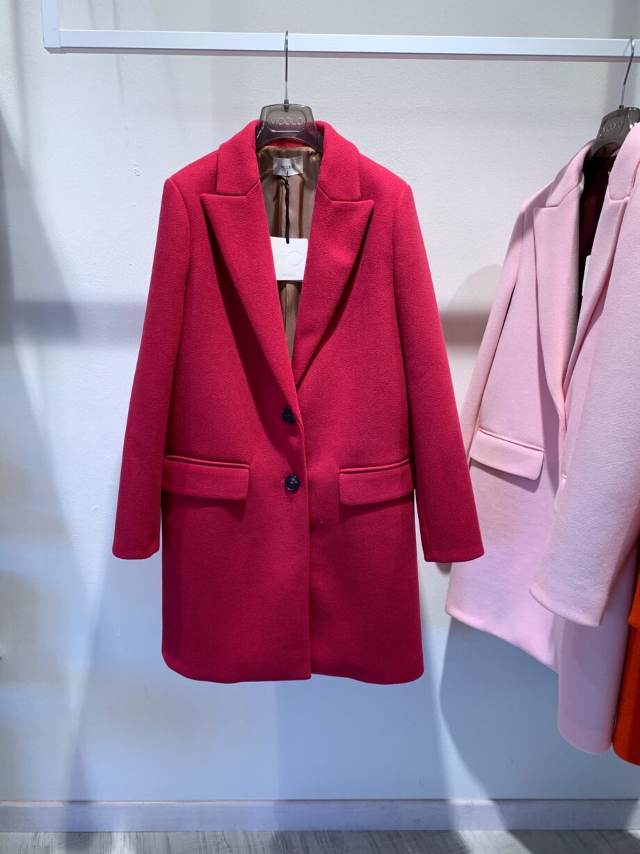 Shop Online Cappotto sfiancato fucsia due bottoni Vicolo