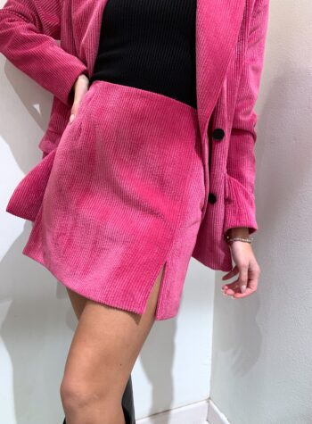 Shop Online Minigonna a costine in velluto fucsia Vicolo