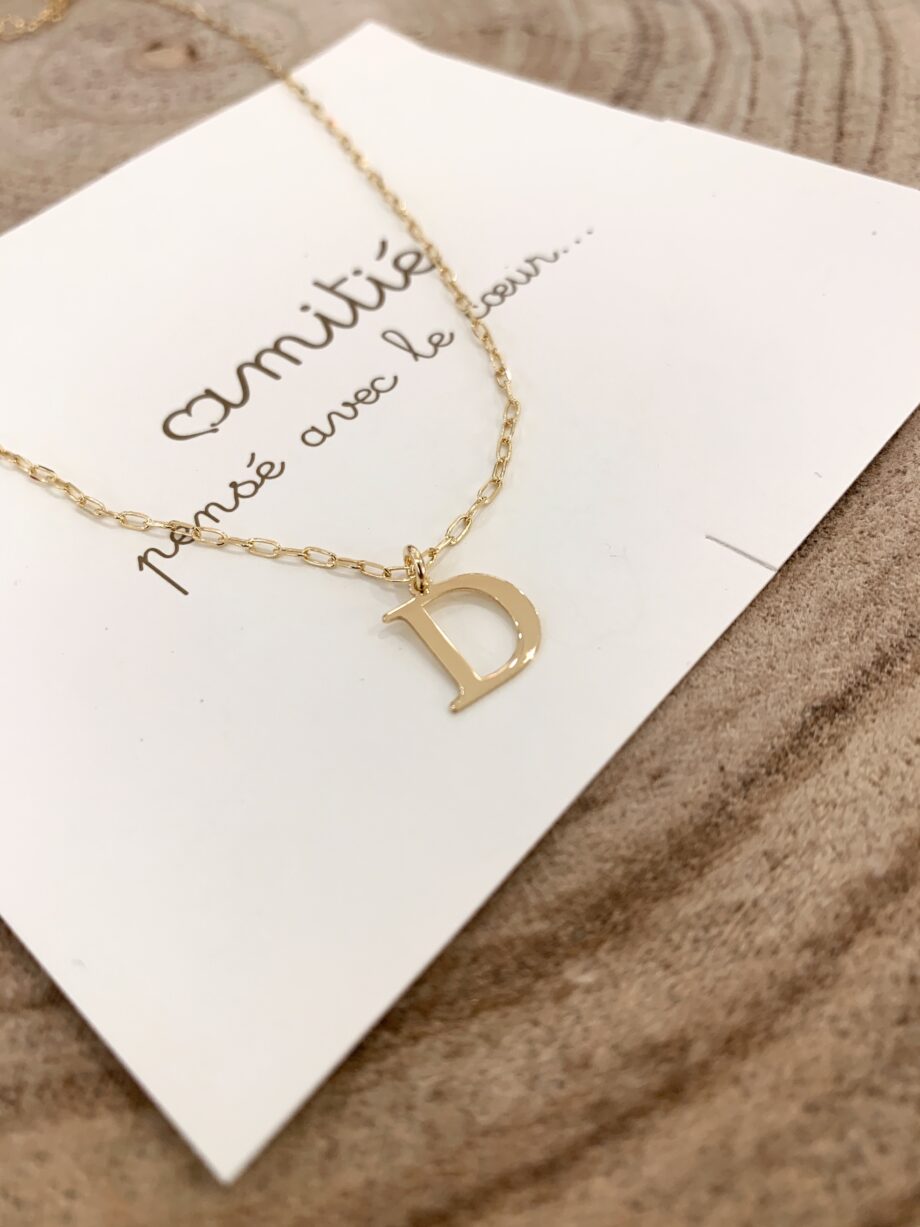 Shop Online Collana in argento 925 con charm lettera D Amitié