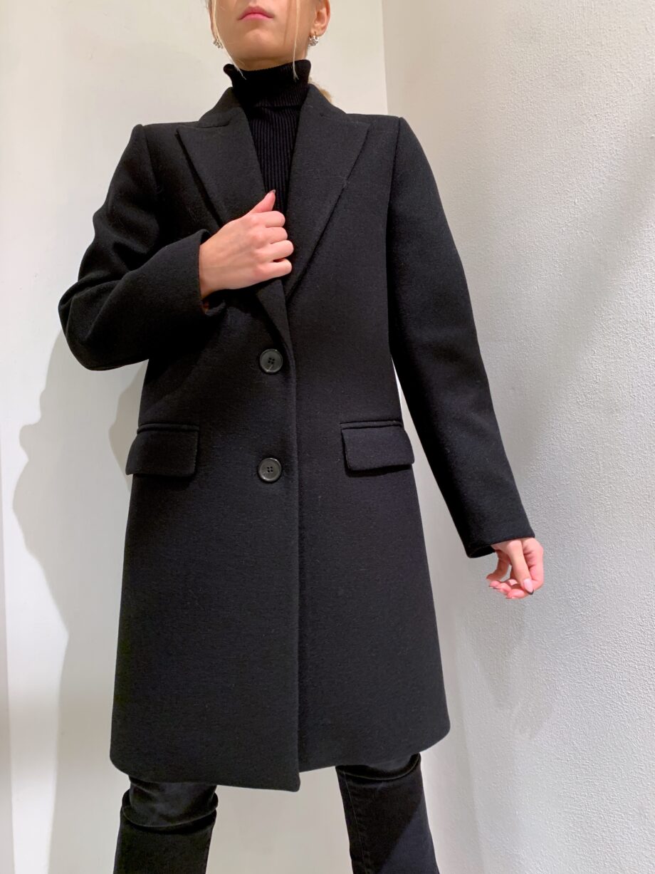 Shop Online Cappotto sfiancato nero due bottoni Vicolo