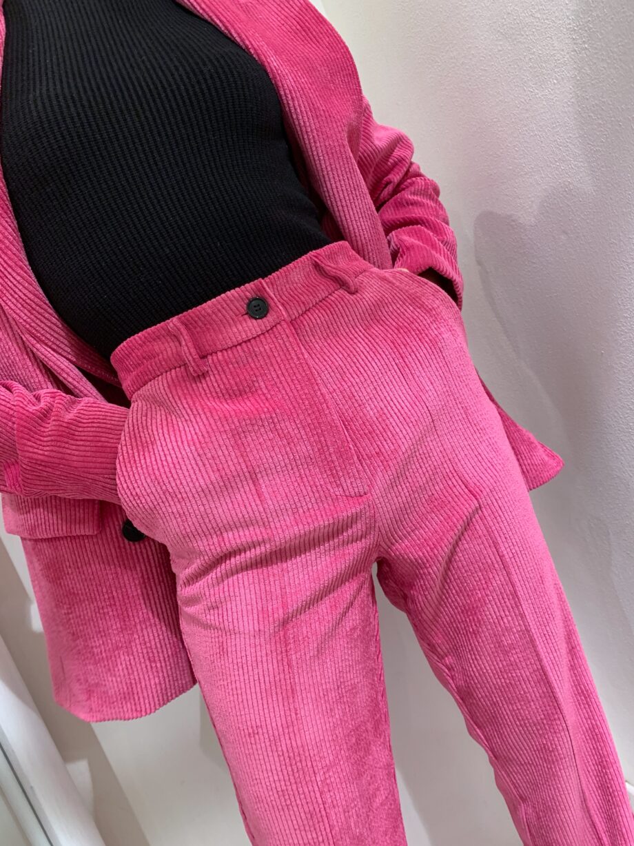 Shop Online Pantalone a zampa in velluto fucsia Vicolo