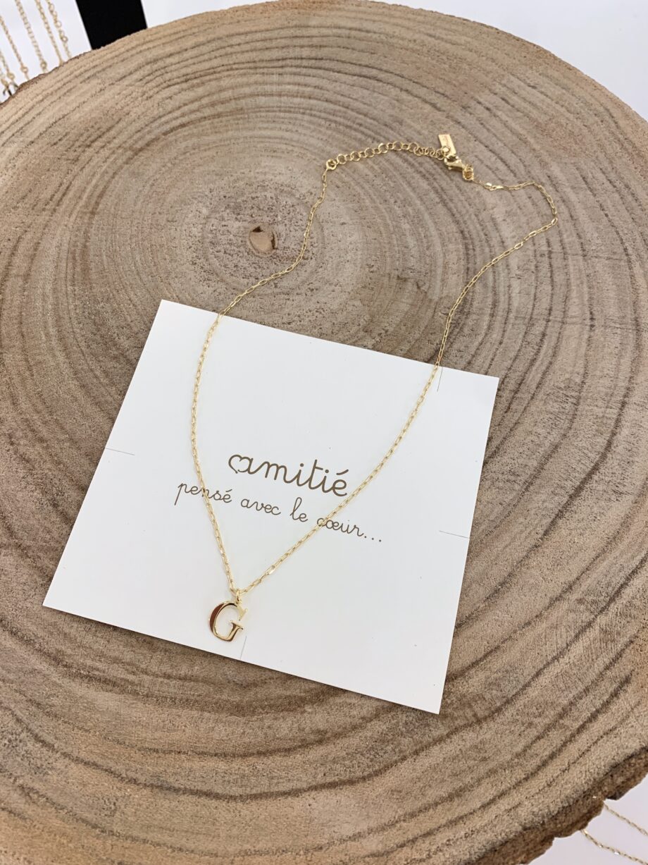 Shop Online Collana in argento 925 con charm lettera G Amitié