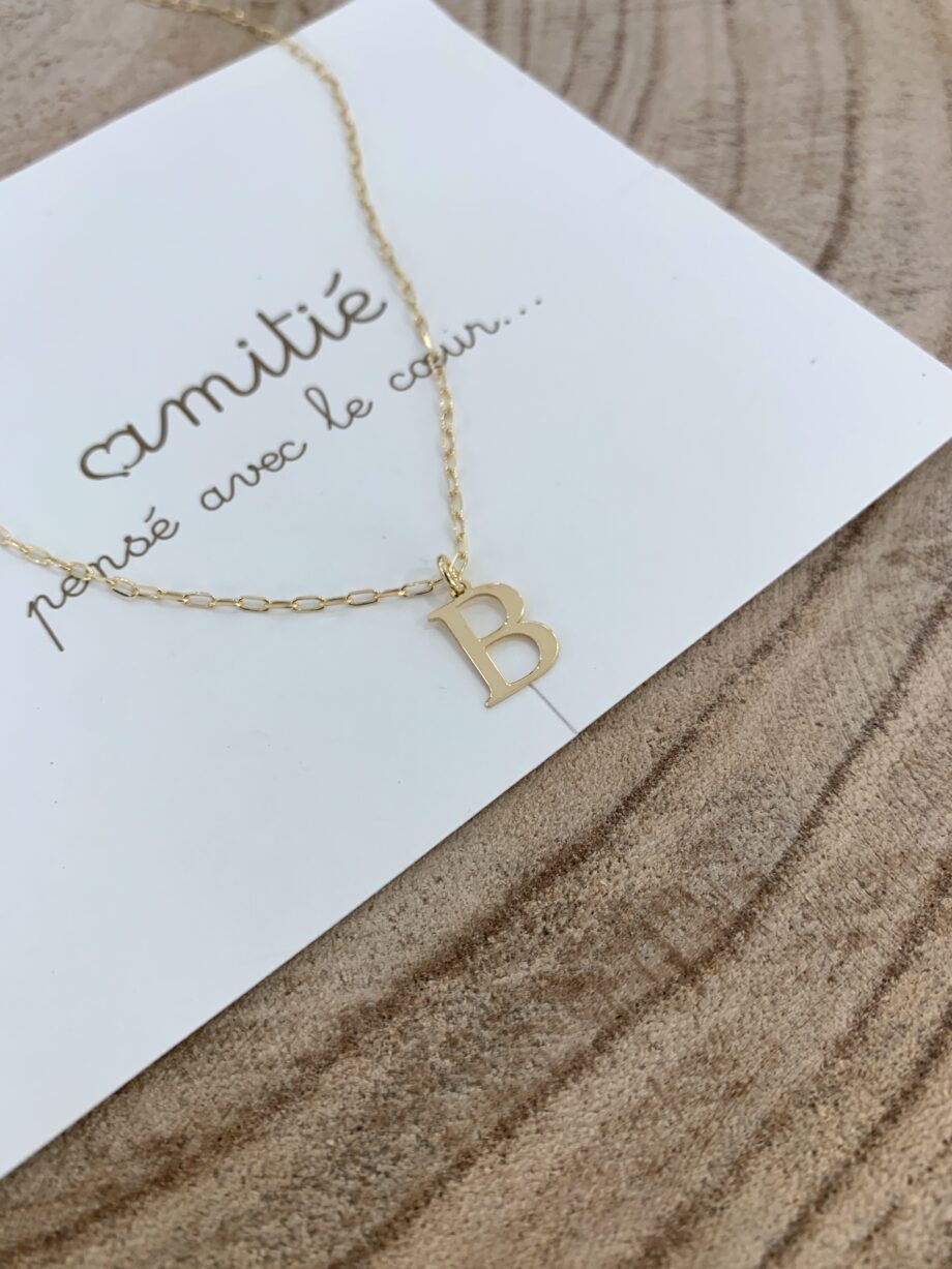 Shop Online Collana in argento 925 con charm lettera B Amitié