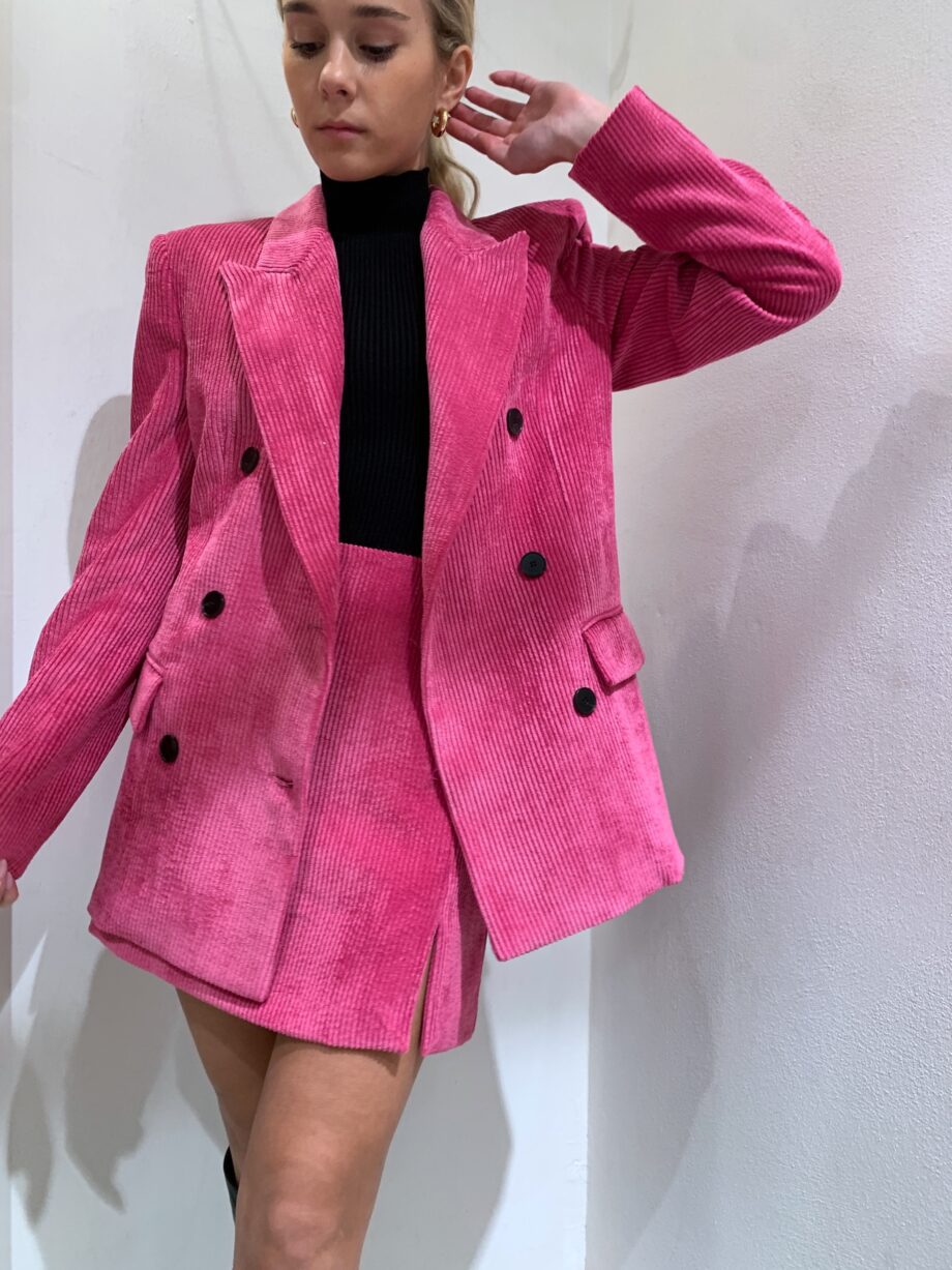 Shop Online Blazer doppiopetto in velluto fucsia Vicolo