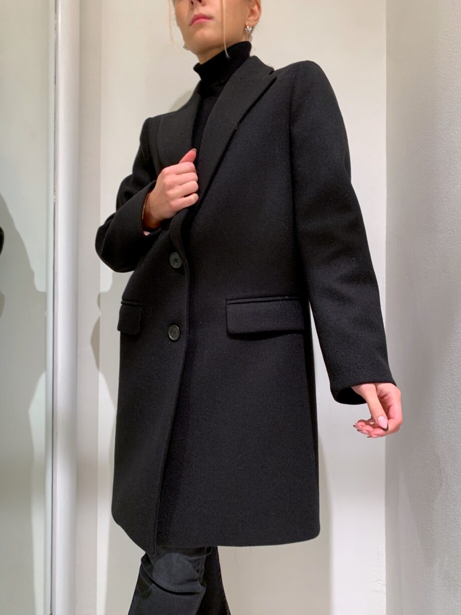 Shop Online Cappotto sfiancato nero due bottoni Vicolo