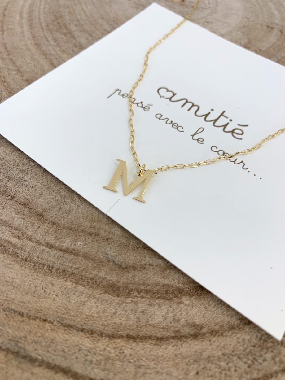 Shop Online Collana in argento 925 con charm lettera M Amitié