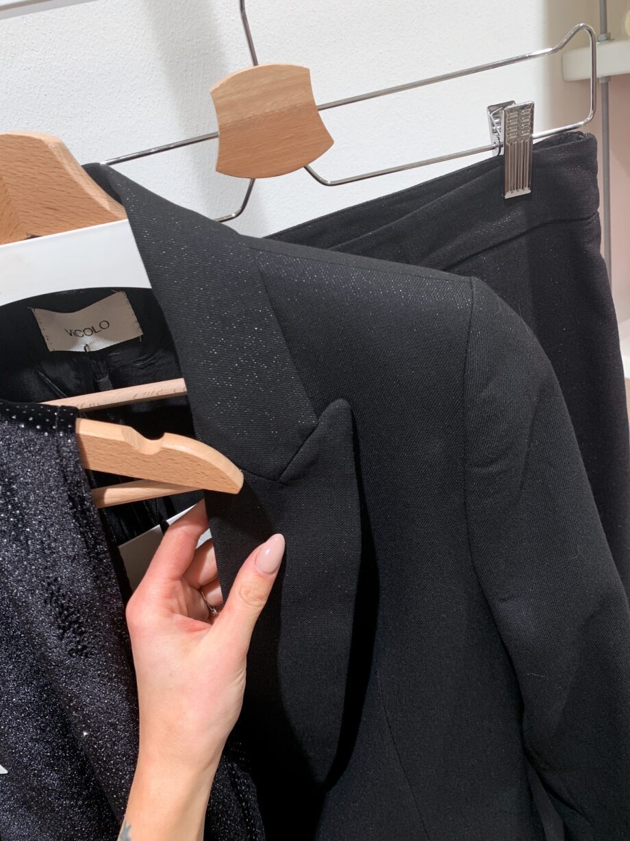 Shop Online Blazer nero a un bottone con lurex Vicolo