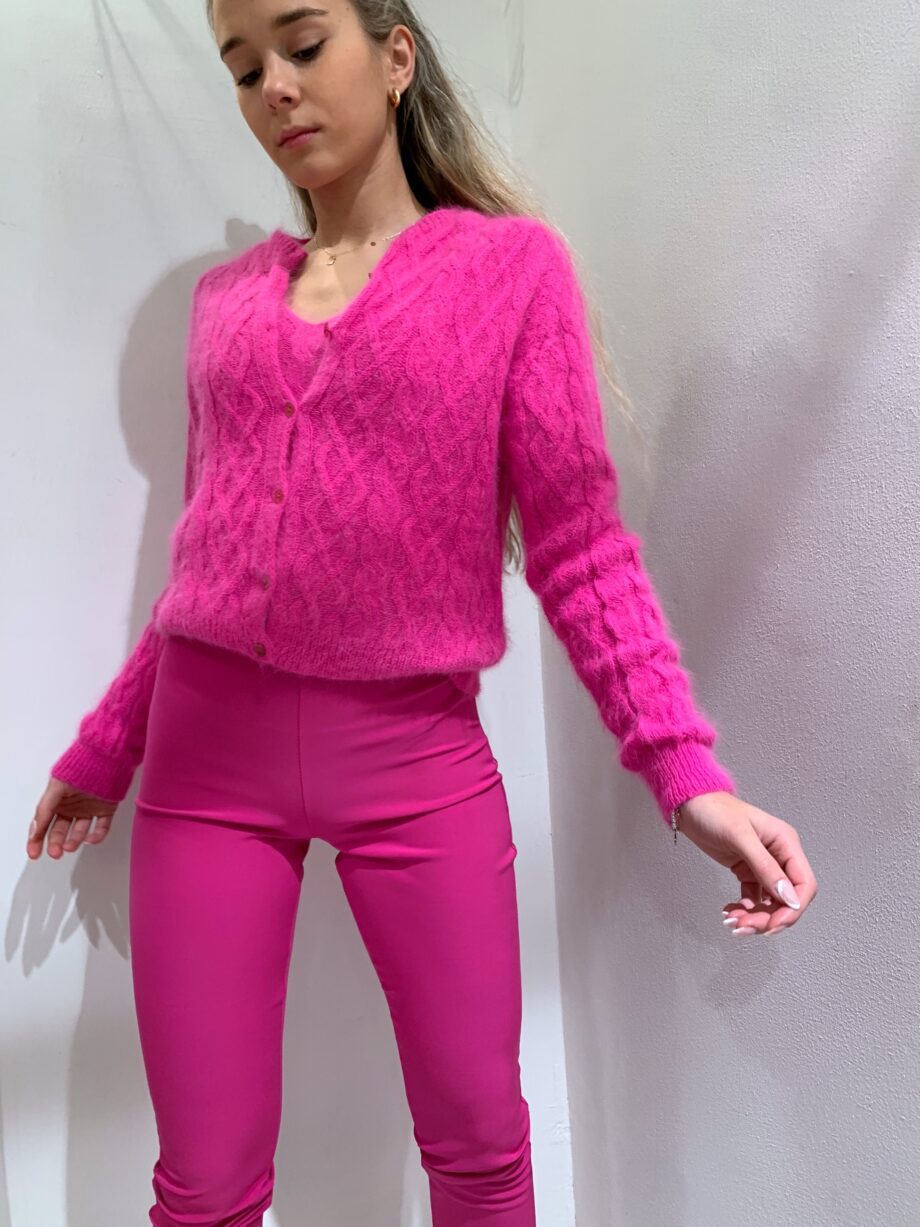 Shop Online Cardigan con trecce fucsia Vicolo